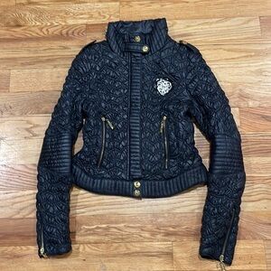 Apple Bottoms quilted nylon puffer bomber jacket L